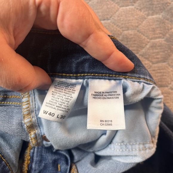 Lucky Brand 221 Straight Mens Blue Denim Jeans 40x30 7MBJ001 - Picture 5 of 12